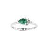 Sterling Silver Malachite with White Topaz Ring