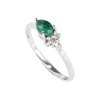 Sterling Silver Malachite with White Topaz Ring