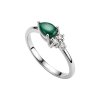 Sterling Silver Malachite with White Topaz Ring
