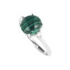 Sterling Silver Ring Malachite with White Topaz Ring