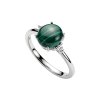 Sterling Silver Ring Malachite with White Topaz Ring