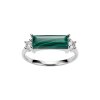 Sterling Silver Ring Malachite with White Topaz Ring