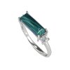 Sterling Silver Ring Malachite with White Topaz Ring