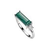 Sterling Silver Ring Malachite with White Topaz Ring