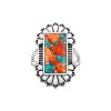 Sterling Silver Spiny Oyster With Turquoise Ring