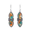 Sterling Silver Spiny Oyster With Turquoise Earrings