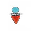 Sterling Silver Turquoise and Coral Ring