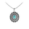 Sterling Silver Turquoise Pendant With Chain 18 Inches