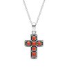 Sterling Silver Spiny Oyster Cross Pendant With Chain 18 Inches