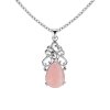 Sterling Silver Pink Peru Opal Pendantl With Chain 18 Inches
