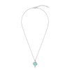Sterling Silver Larimar With Sky Blue Topaz Dolphin Pendant With Chain 18 Inches