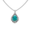 Sterling Silver Turquoise Pendant With Chain 18 Inches