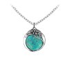 Sterling Silver Turquoise Pendant With Chain 18 Inches