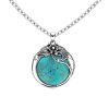 Sterling Silver Turquoise Pendant With Chain 18 Inches