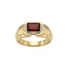 Sterling Silver Garnet with White Topaz Ring Over 18K Yellow Gold