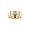 Sterling Silver Diamond Men's Ring Over 18K Yellow Gold