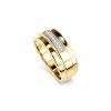 Sterling Silver Diamond Men's Ring Over 18K Yellow Gold