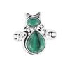 Sterling Silver Malachite Cat Ring