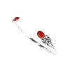 Sterling Silver Red Coral Bangle 7.5 Inches