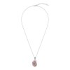 Sterling Silver Pink Mother of Pearl Shell Pendant with Chain 18 Inches