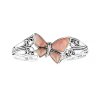 Sterling Silver Pink Mother of Pearl Butterfly Cuff Bangle