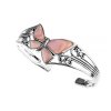 Sterling Silver Pink Mother of Pearl Butterfly Cuff Bangle