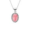 Sterling Silver Rhodochrosite Pendant with Chain 18 Inches