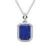 Sterling Silver Lapis Lazuli Pendant with Chain 18 Inches