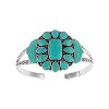 Sterling Silver Green Kingman Turquoise Bangle 7.5 Inches