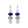 Sterling Silver Lapis Lazuli and Rainbow Moonstone Earrings