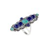 Sterling Silver Lapis Lazuli With Lapis Ring