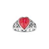Sterling Silver Rhodochrosite Heart Ring