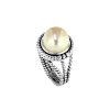 Sterling Silver Freshwater Pearl Dragon Eye Ring