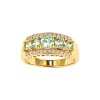 Sterling Silver Sky Blue Topaz with White Topaz Ring Over18K Yellow Gold