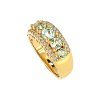Sterling Silver Sky Blue Topaz with White Topaz Ring Over18K Yellow Gold
