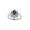 Sterling Silver Blue Sapphire and White Topaz Ring