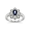 Sterling Silver Blue Sapphire and White Topaz Ring