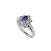 Sterling Silver Blue Sapphire and White Topaz Ring