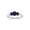 Sterling Silver Blue Sapphire and White Topaz Ring