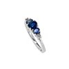Sterling Silver Blue Sapphire and White Topaz Ring