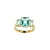Sterling Silver Sky blue Topaz Ring Over Yellow Gold 18K Plated