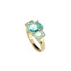 Sterling Silver Sky blue Topaz Ring Over Yellow Gold 18K Plated