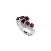 Sterling Silver Garnet & White Topaz Ring