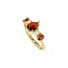 Sterling Silver Garnet and White Topaz Ring Over Yellow Gold 18K Plated