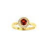 Sterling Silver Garnet and White Topaz Ring Over 18K Yellow Gold Plated
