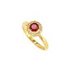 Sterling Silver Garnet and White Topaz Ring Over 18K Yellow Gold Plated