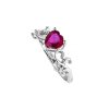 Sterling Silver Heart Ruby and White Topaz Ring