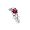 Sterling Silver Heart Ruby and White Topaz Ring
