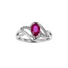 Sterling Silver Ruby and White Topaz Ring