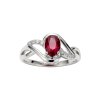 Sterling Silver Ruby and White Topaz Ring